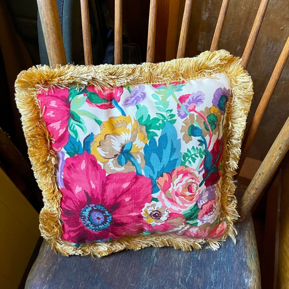 Beautiful floral cottage pillow